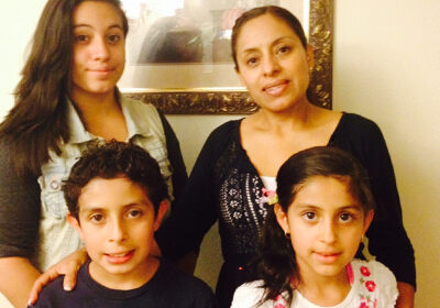 Claudia Valdez and her kids