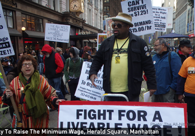 NYC Rally to Raise the Minimum Wage, Herald Square, Manhattan