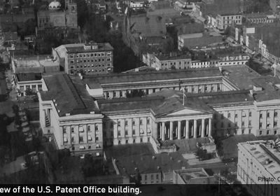 Aerial view of the U.S. Patent Office building; Image source: Cliff/Flickr