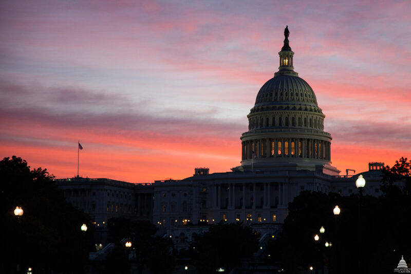 US Capitol Building at Sunset. Photo: Architect of the Capitol