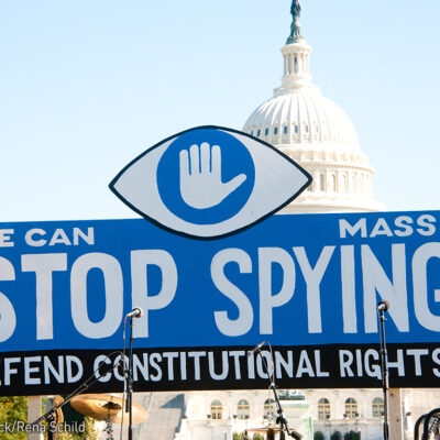 "We can stop mass spying!" Protest at Capitol
