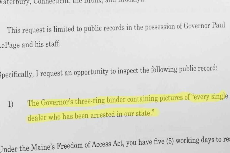 Maine public records request for Gov. LePage's binder full of alleged drug dealers