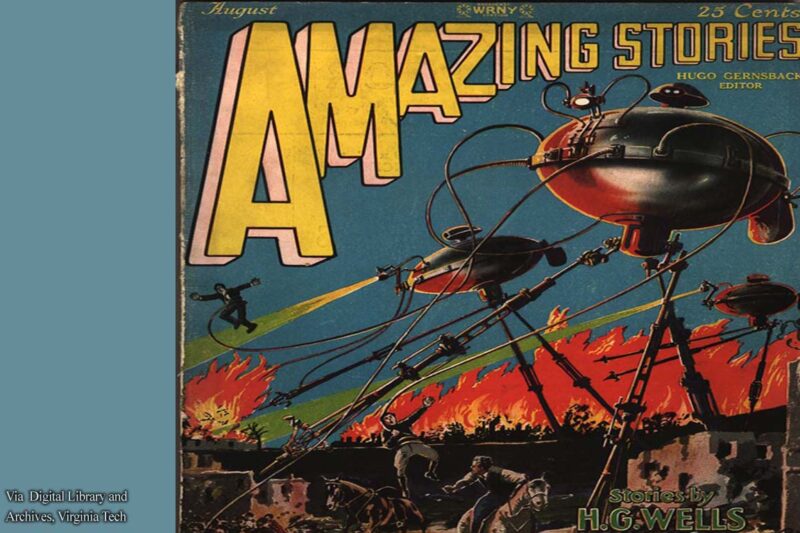 Cover from 1927 Amazing Stories comic showing "War of the Worlds"