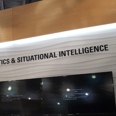 Expo display touting "analytics and situational intelligence"