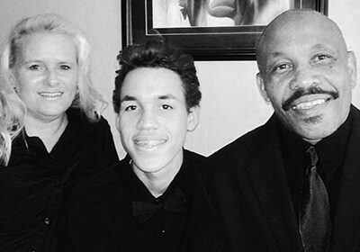 Kaleb Winston and his parents
