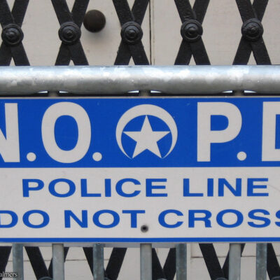 Sign: NO PD Police Do Not Cross