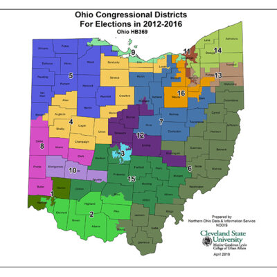 Map of Ohio congressional districts, 2012-2016