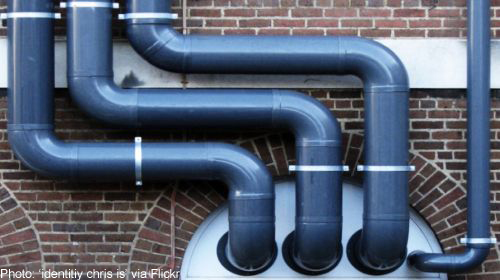 Photo of blue pipes