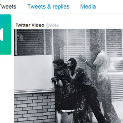 Famous civil rights photo of firehose use on protesters, on Twitter