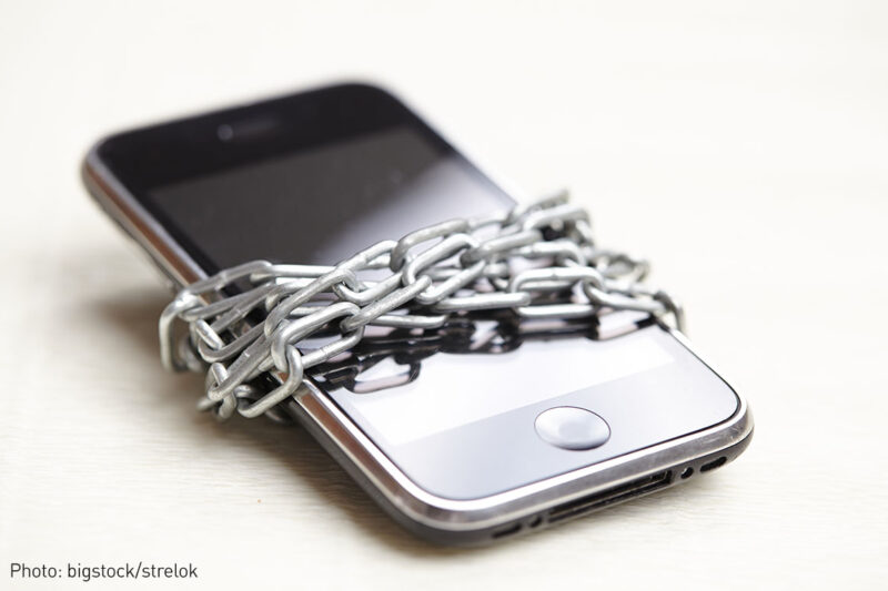 Cell phone in chains