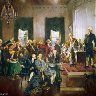 The signing of the Constitution in 1787