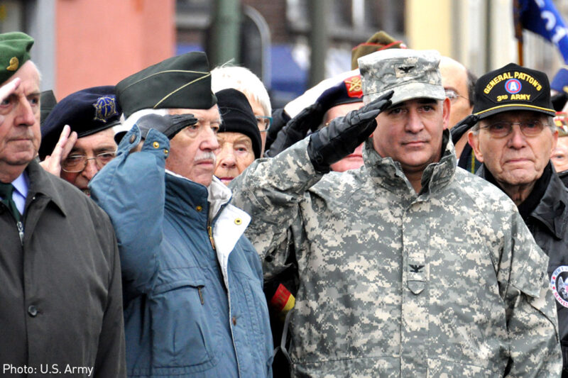 Veterans saluting