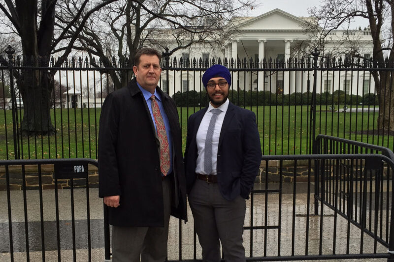 Scott Lane and Iknoor Singh at the White House