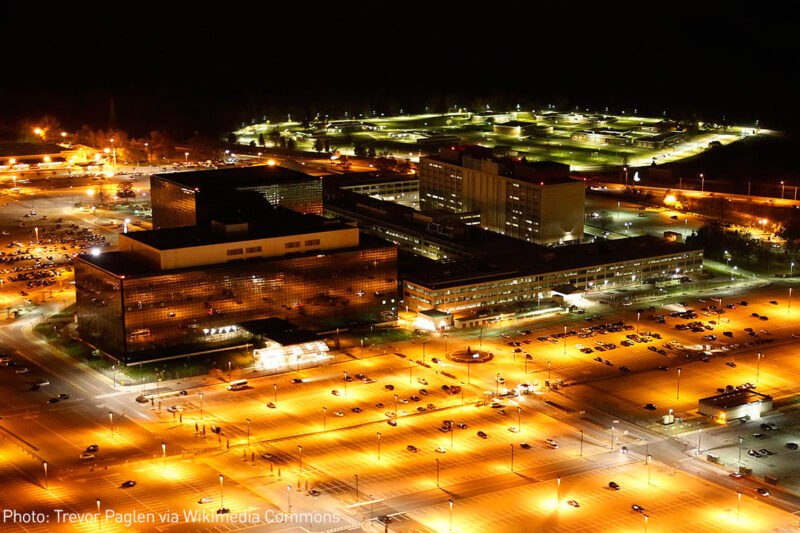 NSA headquarters at night