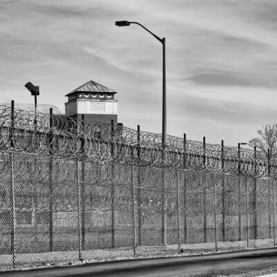 Barbed wire outside prison