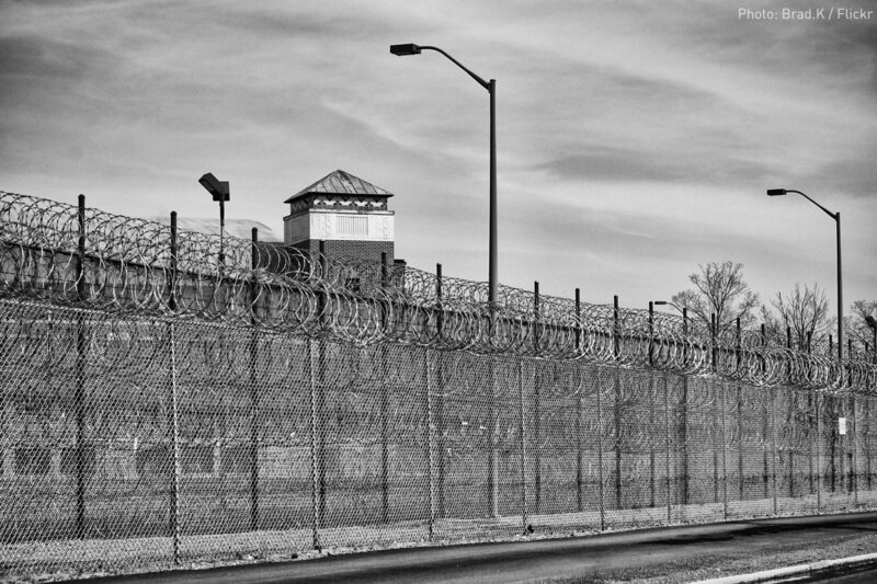 Barbed wire outside prison