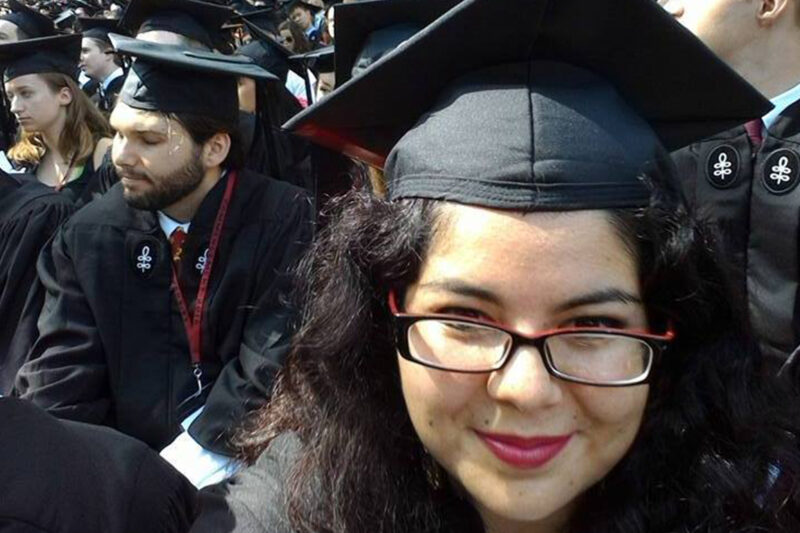Lisette Diaz, a DACA recipient, at her Harvard graduation.