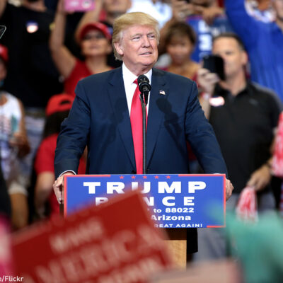 Donald Trump speaking at a rally in Arizona