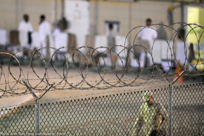 Guantanamo Prisoners behind Fence