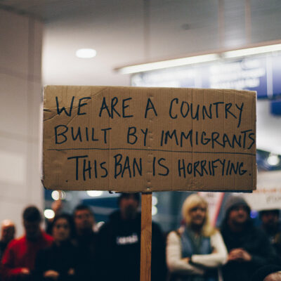 Muslim Ban Sign at Airport