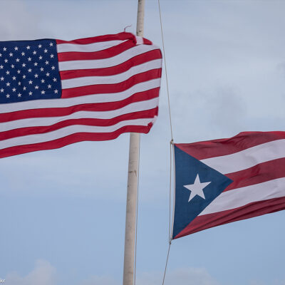 Puerto Rico and American Flag