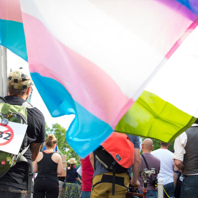 Trans Flag at Rally