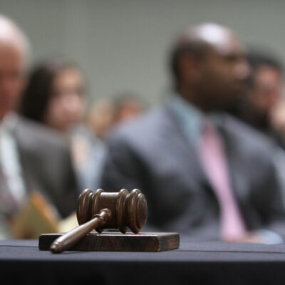 Gavel with out of focus background
