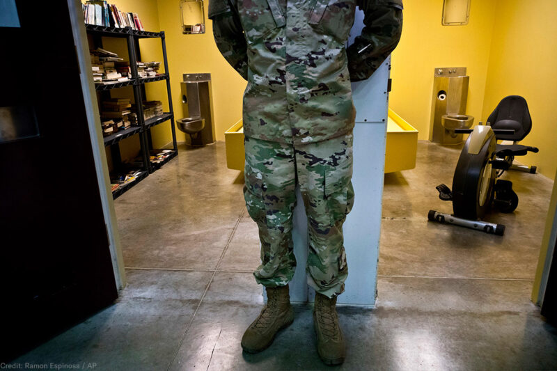 Soldier Standing Outside Guantanamo Cells