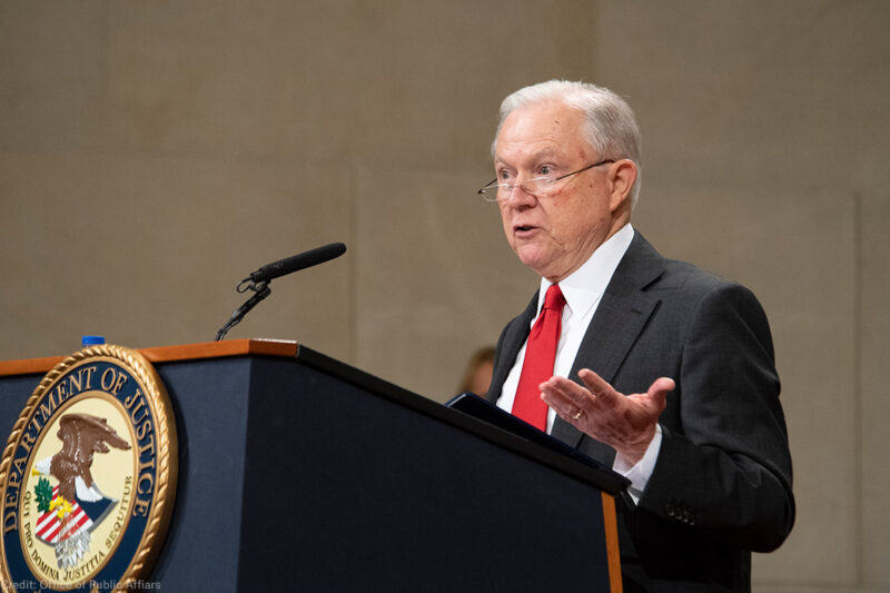 Jeff Sessions at a podium