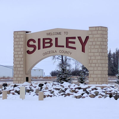 "Welcome to Sibley" sign
