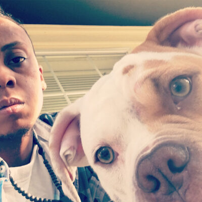 Dashir Moore and his dog, Dirty