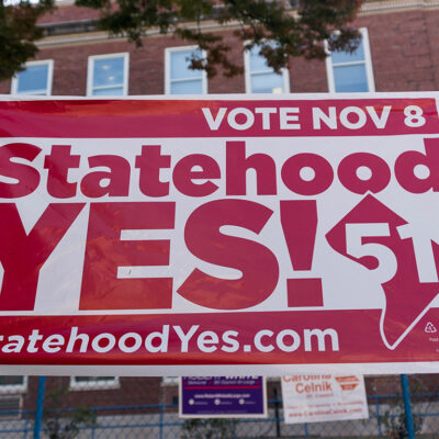 A pro-statehood for D.C. yard sign