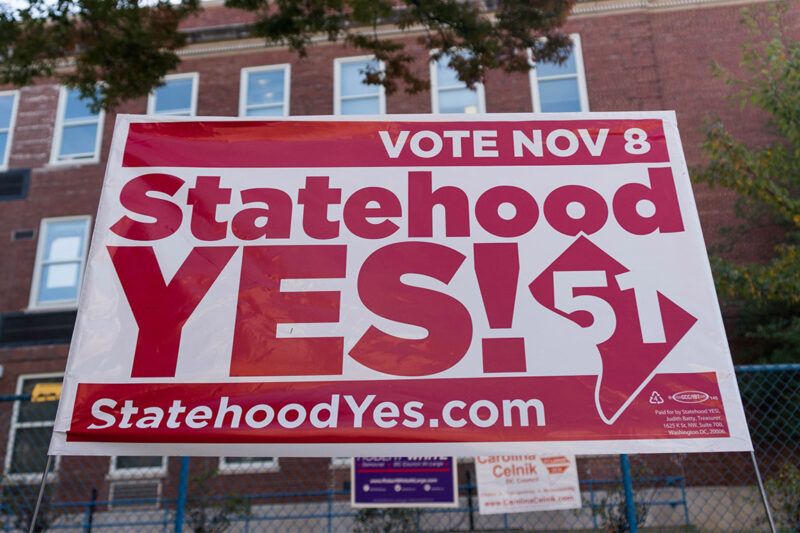 A pro-statehood for D.C. yard sign
