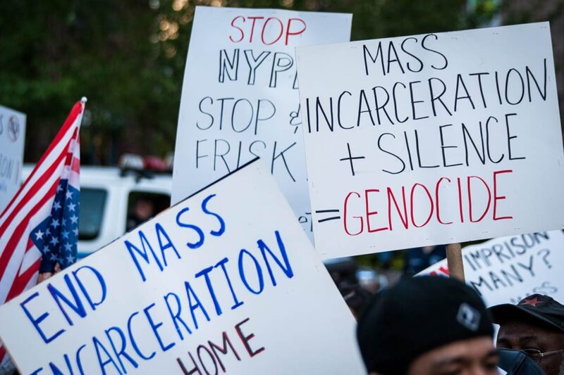 Protest signs against mass incarceration