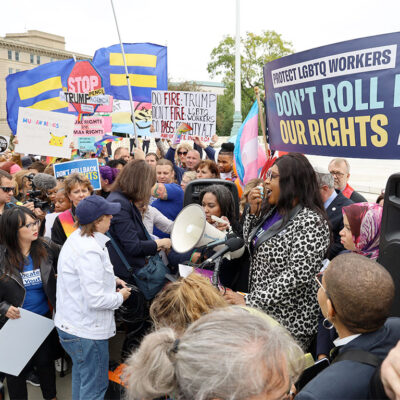 Trans rights rally at the Supreme Court