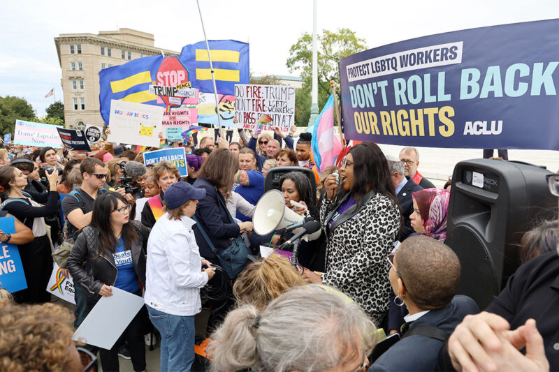 Trans rights rally at the Supreme Court