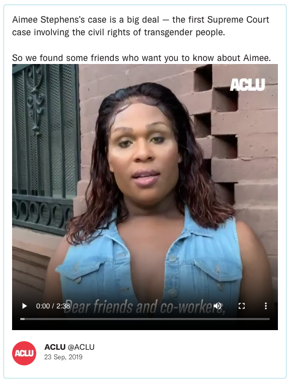 Aimee Stephens’s case is a big deal — the first Supreme Court case involving the civil rights of transgender people. So we found some friends who want you to know about Aimee.