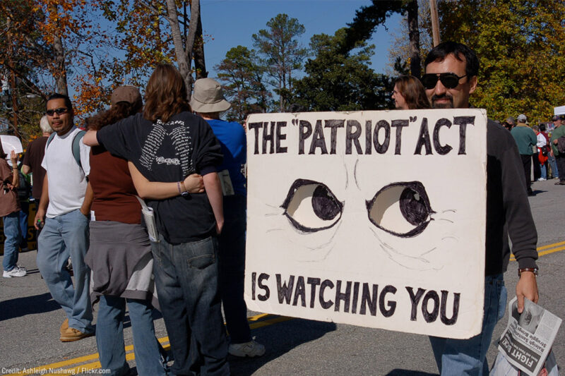Anti-Patriot Act demonstrators
