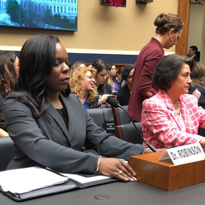 Dr. Yashica Robinson testifying on Capitol Hill in support of the Women’s Health Protection Act.