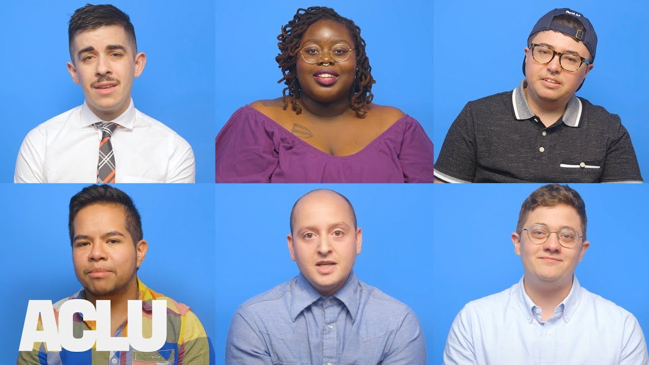 A grid featuring six trans ACLU employees.