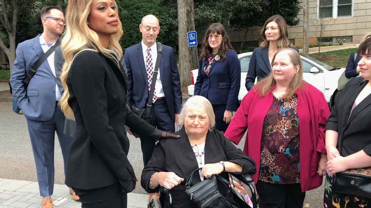 Laverne Cox meeting Aimee Stephens and her legal team.