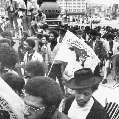 A Black Panther protest march and rally.