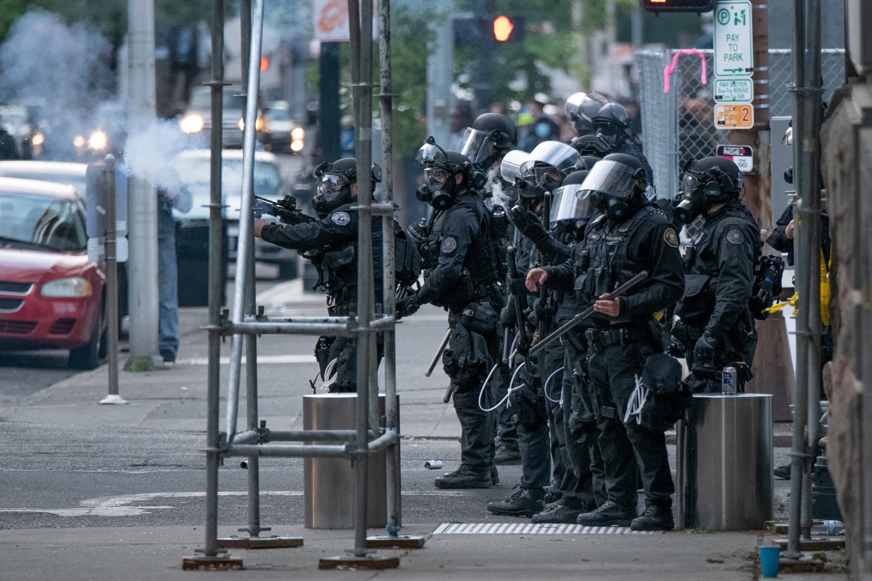 On May 31, Portland Police officers indiscriminately fired into crowds of protesters in front of the Justice Center.