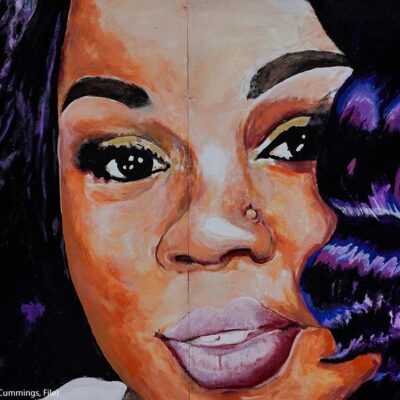 Close up image of a mural of Breonna Taylor