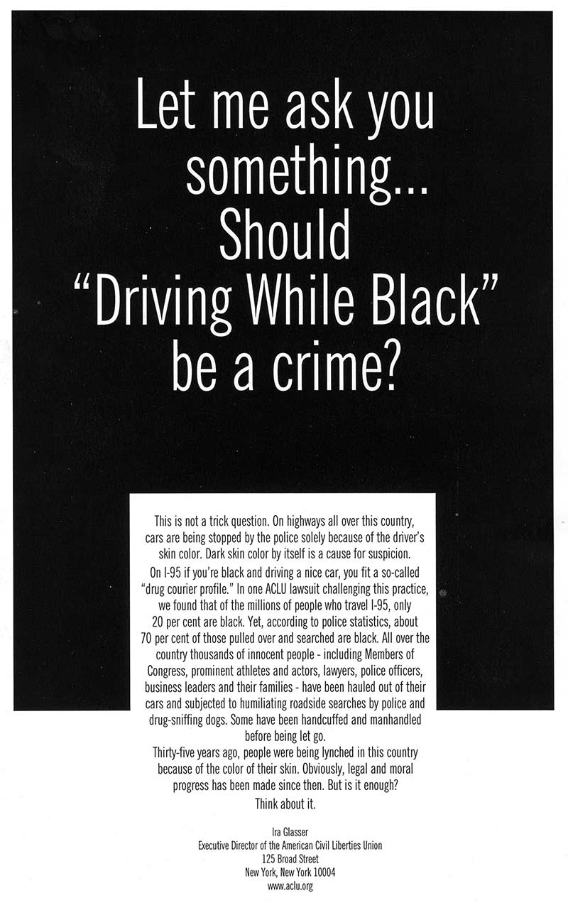 "Driving While Black" ad