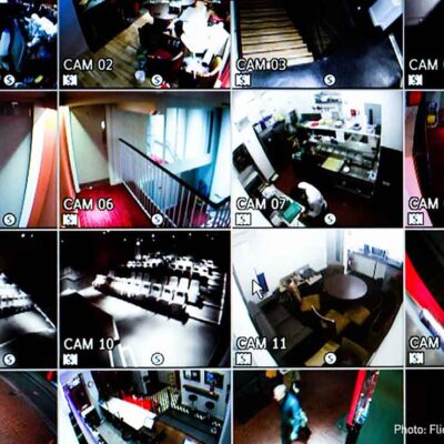 Image of surveillance camera feeds