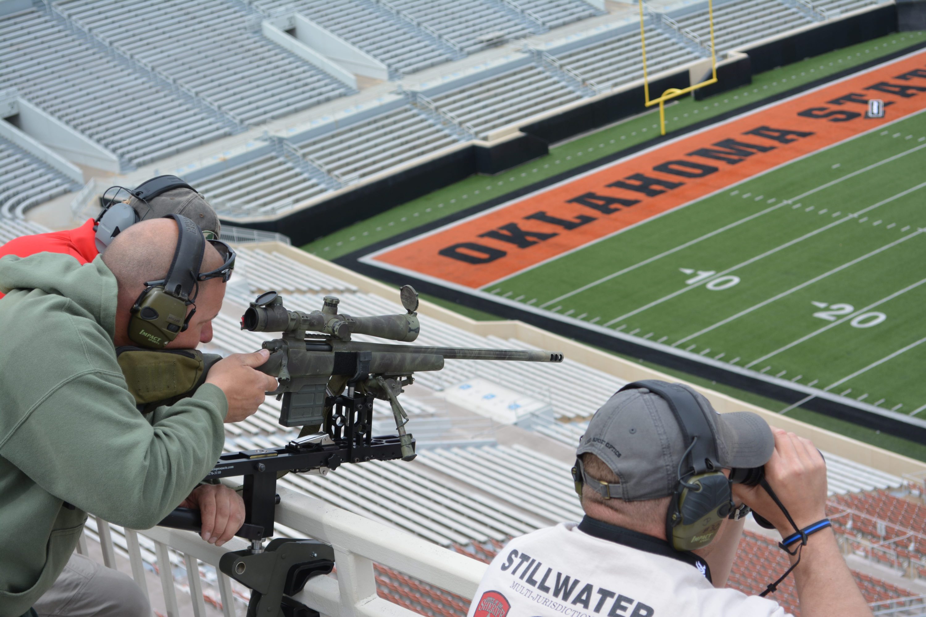 Police snipers at a 2018 training inside Oklahoma State University’s Boone Pickens Stadium.