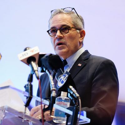 Philadelphia District Attorney Larry Krasner speaks during a news conference in Philadelphia, Monday, March 1, 2021.