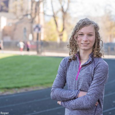 Image of Lindsay Hecox, ACLU client, on a track field.