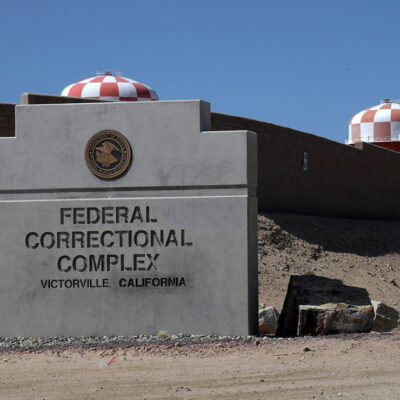 A general view of the Federal Correctional Complex in Victorville, California